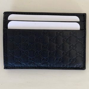 Gucci Microguccissima Train Pass Black Card Holder